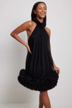 Robe Courte En Tulle -Lady Doux Soldes Magasin tulle detail mini dress 1783 000005 00020120