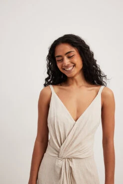 Robe Mi-longue à Détail Torsadé -Lady Doux Soldes Magasin twist detail midi dress 1727 000129 0005 15358