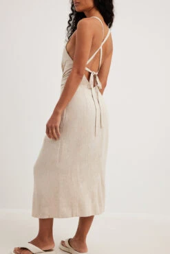 Robe Mi-longue à Détail Torsadé -Lady Doux Soldes Magasin twist detail midi dress 1727 000129 0005 15415