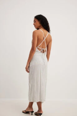 Robe Mi-longue à Rayures Et Détail Torsadé 8 Robe Mi-longue à Rayures Et Détail Torsadé -Lady Doux Soldes Magasin twist detail striped midi dress 1727 000156 0050 3