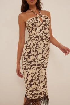 Robe Midi Torsadée -Lady Doux Soldes Magasin twist front midi dress 1018 009417 77712643