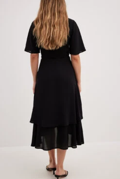 Robe Midi En Mousseline -Lady Doux Soldes Magasin two layers chiffon midi dress 1014 001398 00021646