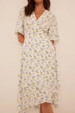 Robe Midi En Mousseline -Lady Doux Soldes Magasin two layers chiffon midi dress 1014 001398 05291884