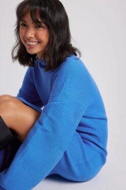 Robe Mi-longue En Tricot -Lady Doux Soldes Magasin wide sleeve fine knitted midi dress 1100 006670 000312035