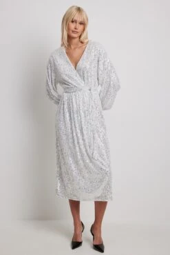 Robe Portefeuille à Paillettes -Lady Doux Soldes Magasin wrap sequin dress 1017 002012 00140829 1