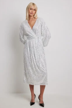 Robe Portefeuille à Paillettes -Lady Doux Soldes Magasin wrap sequin dress 1017 002012 00140829