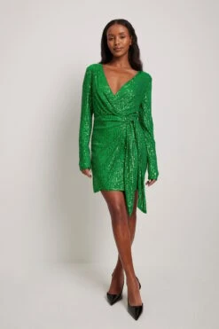 Mini Robe à Paillettes 23 Mini Robe à Paillettes -Lady Doux Soldes Magasin wrap sequin mini dress 1017 001872 001021261